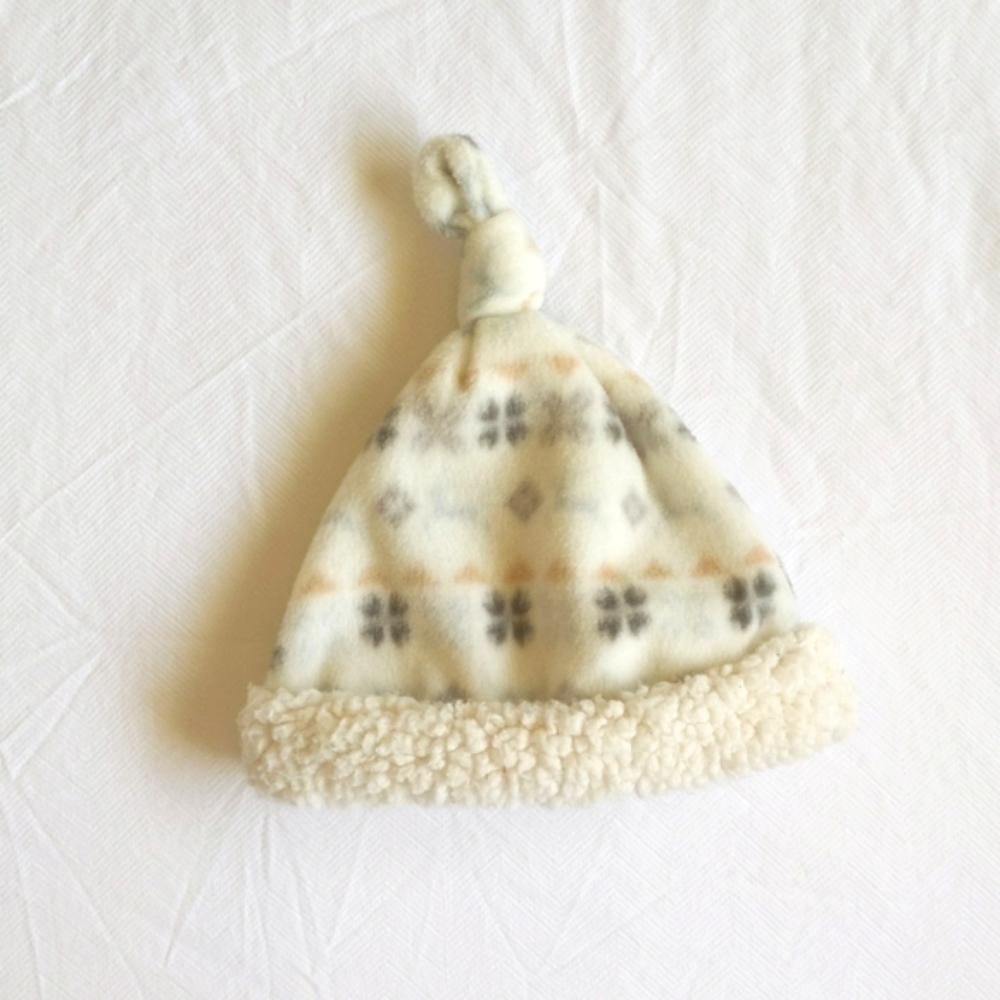 chick pea fair isle print fleece & sherpa baby winter hat tuque